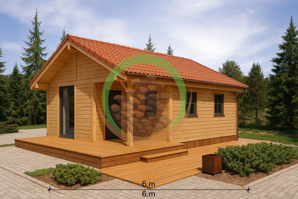 Casa de Madeira T0 — 42,64 m² em pinho nórdico certificado FSC